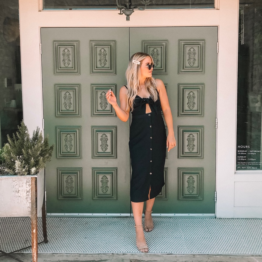 Navy blue midi dress